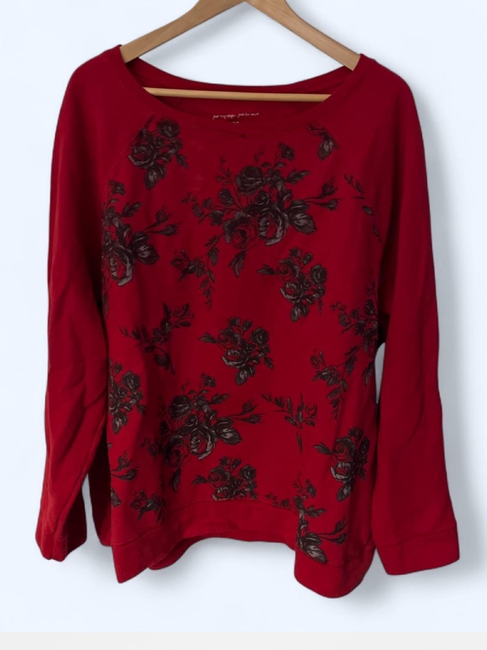 Women’s Red with black roses sweatshirt